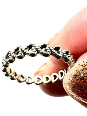 Pandora Band of Hearts Ring Sterling Silver Size 5.25